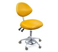 Sedia per assistente dentale, girevole a 360° con pedale in pelle PU, sgabello ergonomico per cliniche e studi dentistici