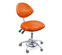 Sedia per assistente dentale, girevole a 360° con pedale in pelle PU, sgabello ergonomico per cliniche e studi dentistici