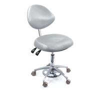 Sedia per assistente dentale, girevole a 360° con pedale in pelle PU, sgabello ergonomico per cliniche e studi dentistici