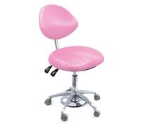 Sedia per assistente dentale, girevole a 360° con pedale in pelle PU, sgabello ergonomico per cliniche e studi dentistici