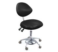 Sedia per assistente dentale, girevole a 360° con pedale in pelle PU, sgabello ergonomico per cliniche e studi dentistici
