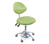 Sedia per assistente dentale, girevole a 360° con pedale in pelle PU, sgabello ergonomico per cliniche e studi dentistici