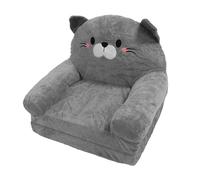 Sedia per Bambini di Divano per Bambini - Grazioso Peluche Pieghevole Cuscino di Sedili con Bracciolo e Divano Letto Fare un Sonnellino, Giocare, Dormire, Leggere - Colore Grigio Ragazzi e Ragazze