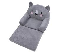 Sedia per Bambini in Stile Fumetto Grigio Manico Ampio Divano Arretrato Stabile per Leggere, Rilassarsi, Giocare, Studiare [materiale di Spugna in tessuto] (2 livelli)