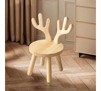 Sedia per bambini Sgabello in legno Pouf con schienale per bambini per