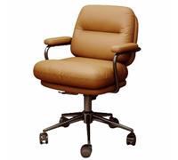 Sedia per computer: comoda sedia da ufficio per uso prolungato, sedia girevole per studio domestico con rotelle e schienale(Brown,Upgrade)