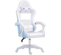 Sedia per computer, Sedie Camera da letto Comoda sedia per computer da ufficio Sedia da gioco per la casa Sedia girevole Sedie per giocatori dal vivo regolabili Sedia (Colore : White No Pedal)