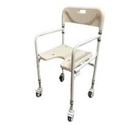 Sedia per Doccia con Ruote Pieghevole Bianco