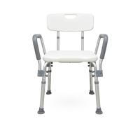 Sedia per Doccia con Schienale e Braccioli Estraibili per Anziani o Bambini - Altamente resistente, Design Antiscivolo - Ergonomica - Vasca da Bagno
