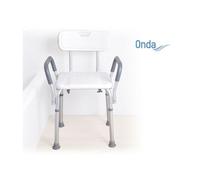 Sedia per doccia disabili con schienale e braccioli imbottiti alluminio Moretti