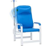 Sedia per flebotomia con braccioli imbottiti e poggiapiedi, design reclinabile per procedure di estrazione del sangue in laboratori medici