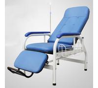 Sedia per flebotomia con braccioli in pelle e struttura in acciaio, completamente reclinabile per procedure di estrazione del sangue in laboratori e cliniche