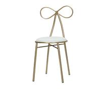 Sedia per il tempo libero moderna per la casa con papillon creativo sedia da pranzo in ferro dorato per lettura e decorazione individuale sedia per il trucco e sgabello per unghie mobili colore bianco