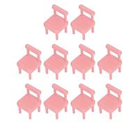 Sedia per mobili per casa delle bambole in miniatura Dettagli realistici Mini sedia da pranzo Set accessori per foto per l'arredamento del soggiorno della casa delle bambole (Rosa)