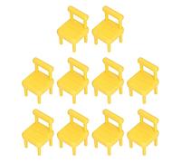 Sedia per mobili per casa delle bambole in miniatura Dettagli realistici Mini sedia da pranzo Set accessori per foto per l'arredamento del soggiorno della casa delle bambole (Gialla)