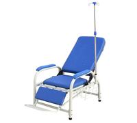 Sedia per procedure mediche con schienale regolabile, reclinazione completa, palo IV e stoccaggio per terapia infusionale