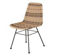 Sedia per ristorante in acciaio nero e resina riciclata bicolore