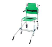 Sedia per scale, portatile, di emergenza, con 4 ruote, 2 freni, pieghevole, per pazienti, anziani, lesi, pieghevole, per scale, trasporto (verde)