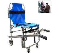 Sedia per scale, Sedia for scale portatile Emergenza 4 ruote Ambulanza Vigile del fuoco Sedia da trasporto for evacuazione con cinghie di ritenuta for paziente Capacità di 350 libbre Blu 1227