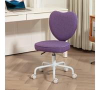 Sedia per Scrivania a Forma di Cuore, Sedia da Ufficio con 5 Rotelle Girevoli e Altezza Regolabile in Tessuto, 40x50x79-89cm Description:Chi ha detto che studiare deve essere noioso? Una sedia da scri