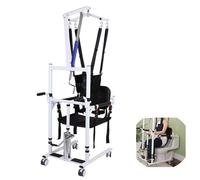 Sedia per trasferimento pazienti, sedia portatile regolabile per anziani con disabilità, ausilio per la deambulazione con ruote silenziose fino a 330 libbre (55 * 66 * 150-210 cm)