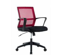 Techly Sedia per Ufficio con Schienale Medio Nero/Bordeaux