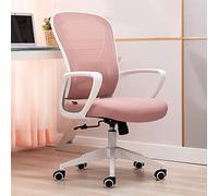 Sedia per ufficio ergonomica, da scrivania con schienale in rete traspirante, per PC con supporto lombare, braccioli regolabili, girevole, da lavoro con schienale medio (col