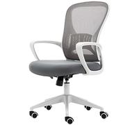 Sedia per ufficio ergonomica, da scrivania con schienale in rete traspirante, per PC con supporto lombare, braccioli regolabili, girevole, da lavoro con schienale medio (col