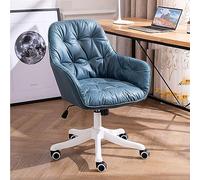 Sedia per ufficio in pelle PU, sedia da scrivania della metà secolo con ruote e braccioli ergonomici, sedia da compito di rotolamento girevole ad altezza regolabile, sedia a braccio per il tempo