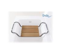 Sedia per vasca da bagno seduta in legno senza schienale acciaio cromato Moretti