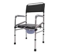 Sedia per WC antiscivolo con seduta imbottita e secchio WC regolabile in altezza, portatile, per la cura della doccia