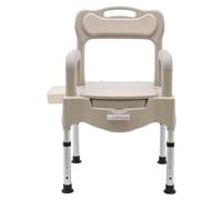 Sedia per WC portatile, regolabile in altezza, per uso domestico, 6 altezze regolabili, braccioli di supporto, supporto in tessuto, per famiglie, ospedali, cura