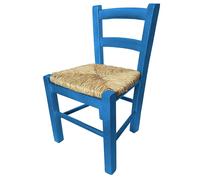 Sedia Piccola per Camino in Legno Massello BLU 30x24x52 cm Taverna AZZURRA 21F