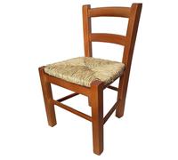 PALUPLUS Sediolina in Legno di Faggio, misura 30x24x52 cm, Seduta in Paglia Intrecciata, Sedia Baby Bassa da Camino, per Cameretta, Cucina, Made in Italy -21 (ciliegio)