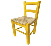 Sedia Piccola per Camino in Legno Massello GIALLO 30x24x52 cm Taverna GIALLA 21F