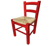 Sedia Piccola per Camino in Legno Massello ROSSO 30x24x52 cm Taverna ROSSA 21F