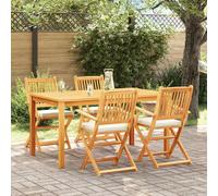 Sedia pieghevole 4 pz Bianco Legno massello di acacia
