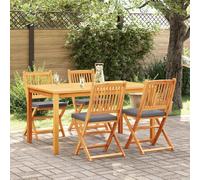 Sedia pieghevole 4 pz Grigio Legno massello di acacia
