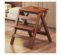 Sedia pieghevole a 3 gradini in legno, sgabello portatile multiuso per cucina e bancone, design antiscivolo, sgabello compatto per casa e ufficio