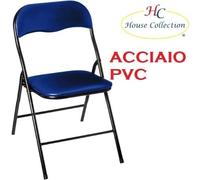 sedia pieghevole acciaio pvc BLU SALVASPAZIO SLIM 44x46x79cm