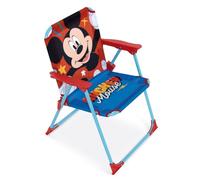 Sedia Pieghevole Bambini Topolino Disney 38x32x53 cm Poltroncina Mare e Giardino con Braccioli Tessuto 100% Poliestere Resistente Portata 30 kg Età 3+
