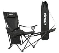 Sedia pieghevole con poggiapiedi VirtuFit Noir 53x127x83 cm