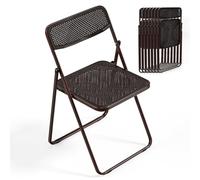 Sedia pieghevole con struttura moderna in ferro e pannello in tessuto, design salvaspazio per vari eventi e luoghi