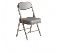 Sedia pieghevole - Cuscino ad alta densità spesso 5 cm, installazione senza attrezzi, pieghevole salvaspazio, supporto ergonomico per la schiena (pelle PU impermeabile extra spessa [grigio] gambe