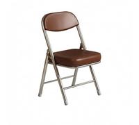 Sedia pieghevole - Cuscino ad alta densità spesso 5 cm, installazione senza attrezzi, pieghevole salvaspazio, supporto ergonomico per la schiena (pelle sintetica impermeabile extra spessa [marrone