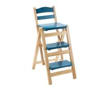 Sedia pieghevole da biblioteca pieghevole in legno, sedia da bar, 2 in 1 leggero, portatile, multifunzione, a 3 livelli, scala a pioli a doppio scopo, espositore