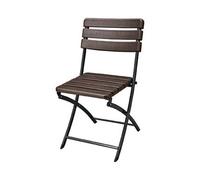 Sedia Pieghevole Da Esterno In Acciaio Effetto Doghe In Legno 55x46x81 Marrone