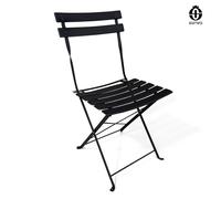 SAMIRA Sedia pieghevole da giardino in metallo nero, sedia richiudibile mod. Amalfi (Nero, 2 pz)