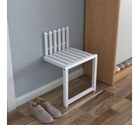 Sedia pieghevole da parete, in legno massello, con gambe di supporto, portata 154 kg, ideale per balcone, soggiorno o doccia