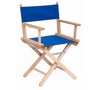 Sedia Pieghevole da Regista 43x60xH88 cm in Legno Naturale Tessuto Blu